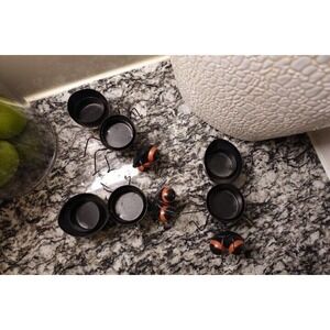 Ant Tea‎ Light Candle Holders Set of 3 Metal Black Orange Novelty Decor